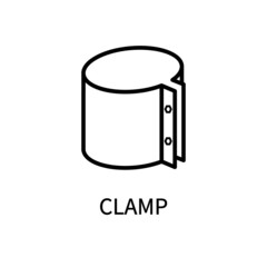 Line Icon Clamp In Simple Style. Vector sign in a simple style isolated on a white background.