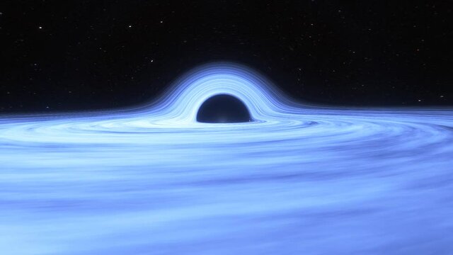Rotation black hole in space, absorption of matter and gas. Tornado of stars black hole universe galaxy wormhole, parallel world, matter absorption

