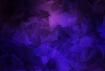 Dark Purple, Pink vector polygon abstract background.