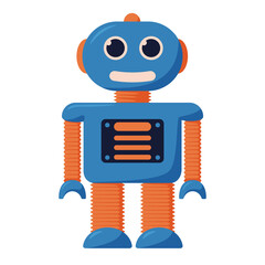 kids toy cute robot isolated vector illustration