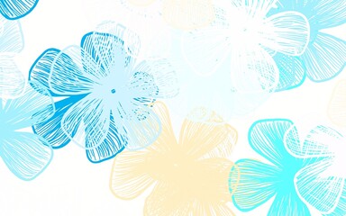 Light Blue, Yellow vector natural background with flowers