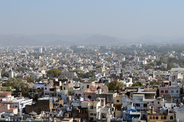Fototapeta premium Aerial view of UDAIPUR city, Rajasthan, India