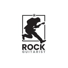 Guitarist Logo, Rockstar Logo Music festival with guitarist silhouette