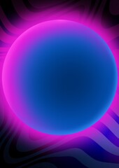 Neon lights, glowing lines, virtual reality, abstract background, pink blue spectrum, laser show, bright colors. Fantastic eclipse. Applicable for banner design, cover, invitation, party flyer.