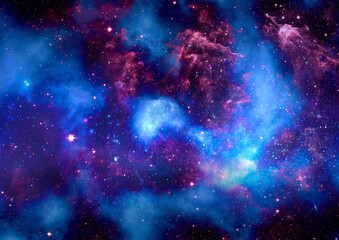 Star field in space and a nebulae