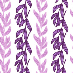 Creative tropical branch with leaves seamless pattern.