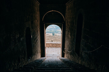 Loarre Castle in Huesca, exit stairs