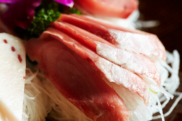 Tuna sashimi in various parts