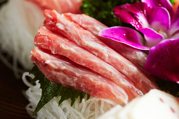 Tuna sashimi in various parts