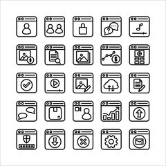 Website icon set vector line for website, mobile app, presentation, social media.