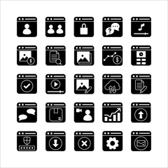 Website icon set vector solid for website, mobile app, presentation, social media.