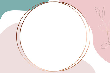 Round abstract logo background illustration of with pastel colors background