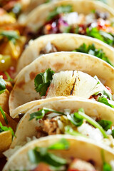 chicken and vegetable wrap, vegetable tacos 