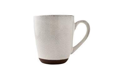Grey empty mug, tea cup isolated on a white background