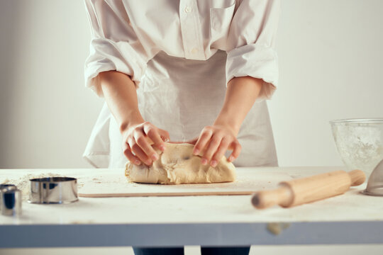 kitchen chef kneading dough professional homework baking