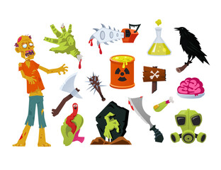 Happy halloween - colorful vector design style objects