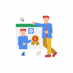 Online Course Webinar Educate Teaching first Service illustration