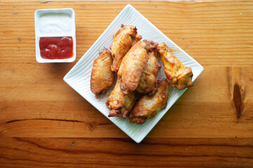 A plate of chicken wings