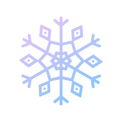 Obraz premium Blue gradient snowflake. Icon logo design. Ice crystal winter symbol. Template for winter design. 