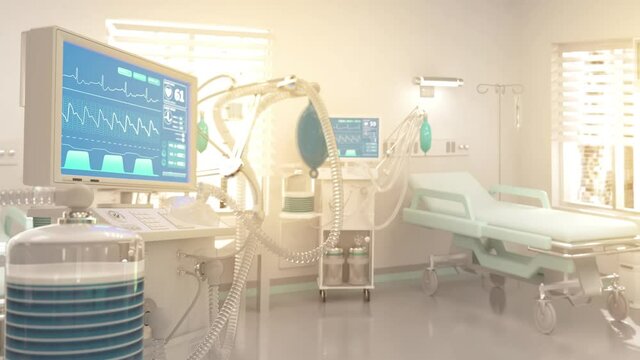 ICU in hi-tech hospital room