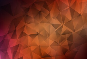Dark Red vector backdrop with lines, triangles.