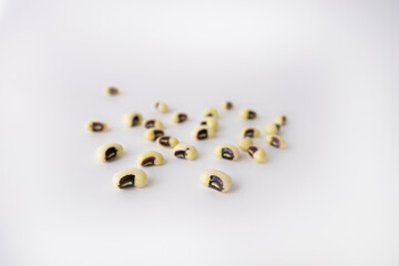 black eyed peas on a white background