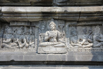 Fototapeta na wymiar Relief of Prambanan, Java, Indonesia