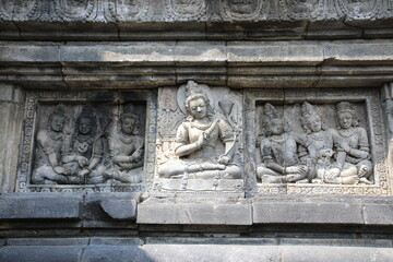 Fototapeta na wymiar Relief of Prambanan, Java, Indonesia