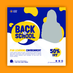 School admission Back to school social media post, admission banner, web banner Premium Template
