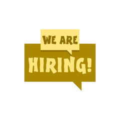 We are hiring speech bubble isolated on white background