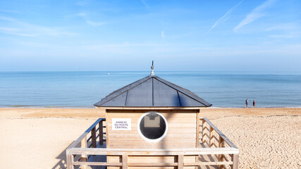 Beach lifeguard station in Cabourg beach