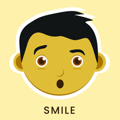 Smile Kid Man Character Face Image Vector