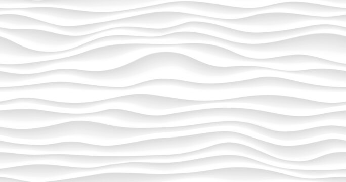Wavy line, white texture. Abstract wave pattern, nature geometric surface. Ripple background for the interior wall 3d design. Raster copy illustration © Юрий Парменов