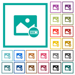 Image processing flat color icons with quadrant frames
