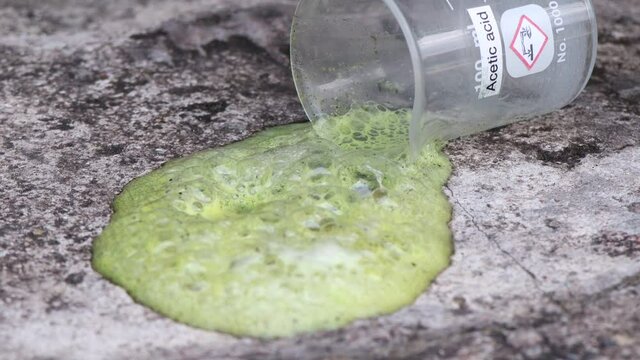 Acetic acid leak on the floor