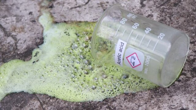 Acetic acid leak on the floor