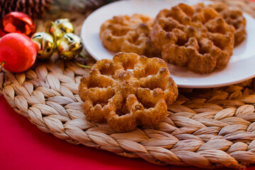 Mexican buñuelos are a traditional sweet fritter eaten for christmas in Mexico