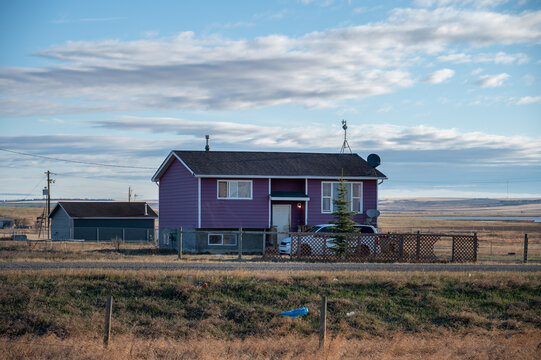 House on the Siksika Nation reservation in Alberta. Housing is a concerning issue for many First Nations people ion the Canadian prairies.