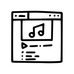 online music line vector doodle simple icon