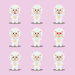 Cute sheep animal character bundle