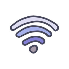 Wi-Fi network color vector doodle simple icon