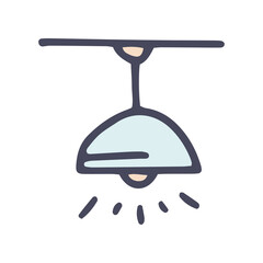 ceiling lamp color vector doodle simple icon