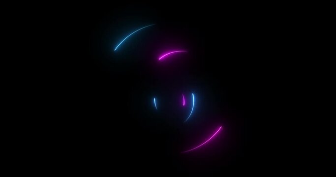 Pink and blue neon light duo tone color top ten countdown. Numbers from 10 to 1 with laser ray appears on black background 4K