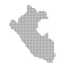 Obraz premium Peru map silhouette from black pattern mosaic structure of squares. Vector illustration.