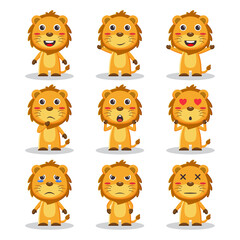 Cute lion animal character bundle