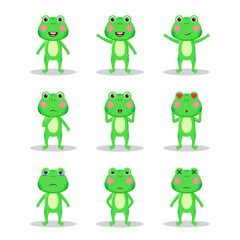 Cute frog animal character bundle