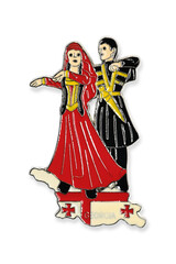 Souvenirs (magnets) from Georgia isolated on white background. Design element with clipping path