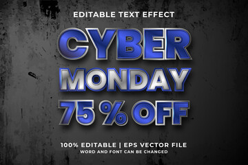 Editable text effect - Cyber Monday template style premium vector