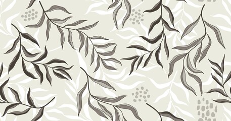 Fototapeta premium Seamless pattern with abstract leaves.