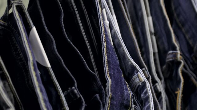 many models of jeans from different denim, texture